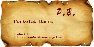 Porkoláb Barna névjegykártya