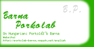 barna porkolab business card